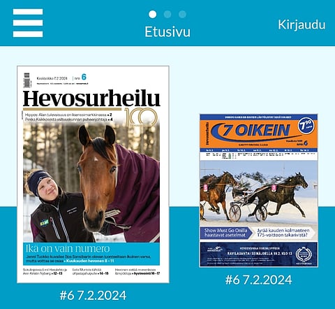 Hevosurheilun sovellusta uudistetaan.