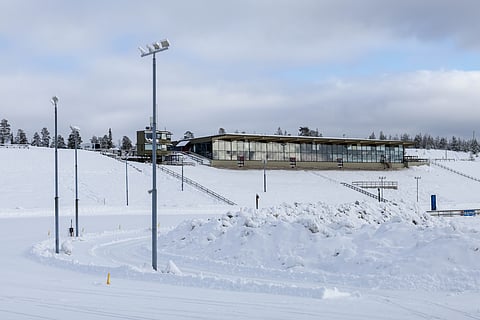 Rovaniemen ravirata. Tänään juostaan hyvällä jääpolanneradalla. Kuvituskuva