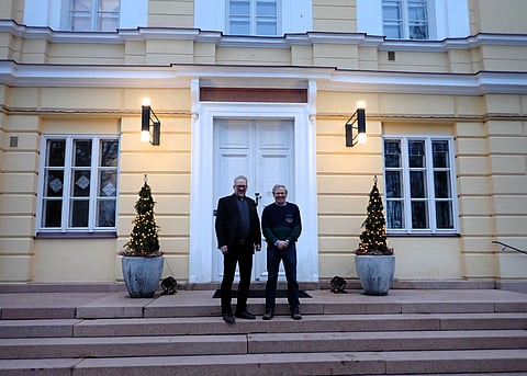 Marko Vuolukka (vas.) ja Martti Ala-Seppälä esittelivät jalostusajatuksiaan Vuojoen kartanolla.