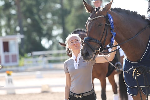 Kenelle kasvatetaan? Tätä kysymystä pohdittiin FWB-yhdistyksen kasvattajaillassa. Kuvassa Stella Hagelstamin kasvatti Hagels Rosophia. 