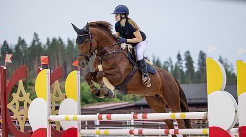 Saana Salminen ja Vision Solbackan kisoissa. 