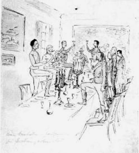 Ruotsalaista alkuperää oleva havainnepiirros. 