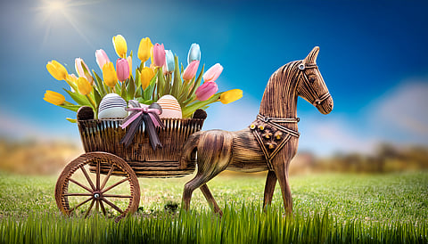 Hevonen ja tulppaanivaunut