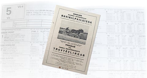 Kemiönsaaren hevosjalostusyhdistyksen arkistosta löytyi yli sata vuotta vanha ravien käsiohjelma.