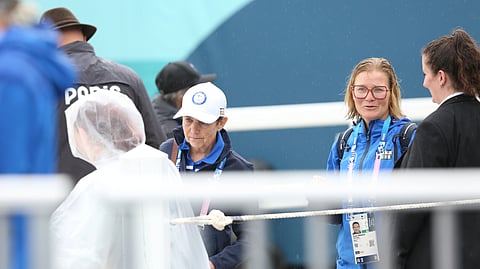 Maajoukkuekapteeni Tanja takkula ja Maria Möller Pariisin olympialaisissa.