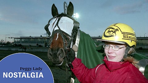 Katja Melkko ja Peggy Lady marraskuussa 1999 Äimärautiolla.