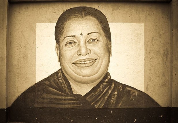 Jayalalitha in her avatar as politician. Flickr / Ramaswamy M