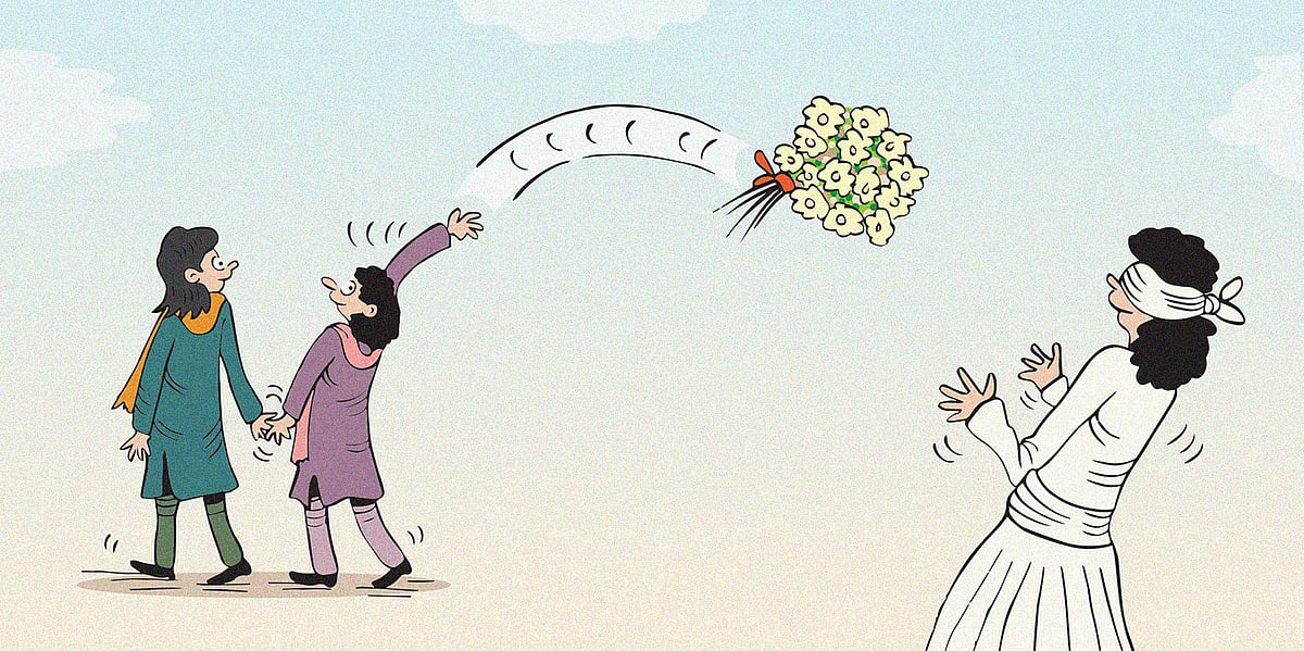 In India, the Supreme Court is hearing petitions on #MarriageEquality, seeking recognition of same-sex marriages. Sri Lanka and Nepal had similar discussions around same-sex relationships and decriminalisation. Cartoon by Gihan de Chickera