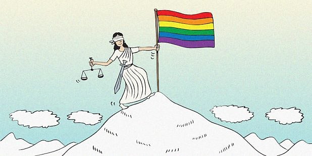 This landmark ruling makes Nepal the first Southasian country to recognise same-sex marriages. This is the latest in a series of progressive judgments from the Supreme Court, though implementation and broader societal acceptance has been slower. Illustration by Gihan de Chickera