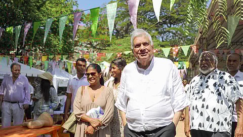 The Sri Lankan president, Ranil Wickremesinghe, at the Galle Literary Festival 2024. Such highly curated and exclusive events stand in stark contrast to the ground reality of most Sri Lankans, who are still grappling with the ongoing economic crisis. Photo courtesy: Malaka MP Photography / Galle Literary Festival 