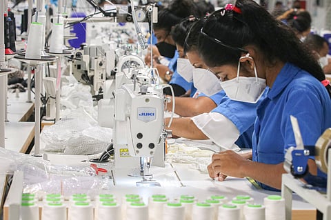 Garment workers in Sri Lanka. Both Sri Lanka and Bangladesh have significant apparel exports to the United States and will be hit hard if by its proposed import tariffs. 