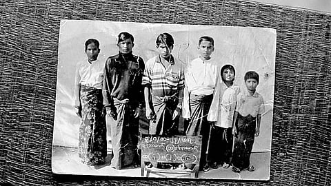 A photograph taken by Burmese authorities of a Rohingya family in Rakhine State in Myanmar