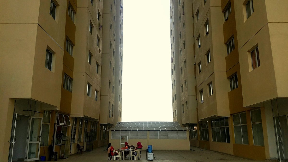 High-rise apartments allocated for the evicted residents.