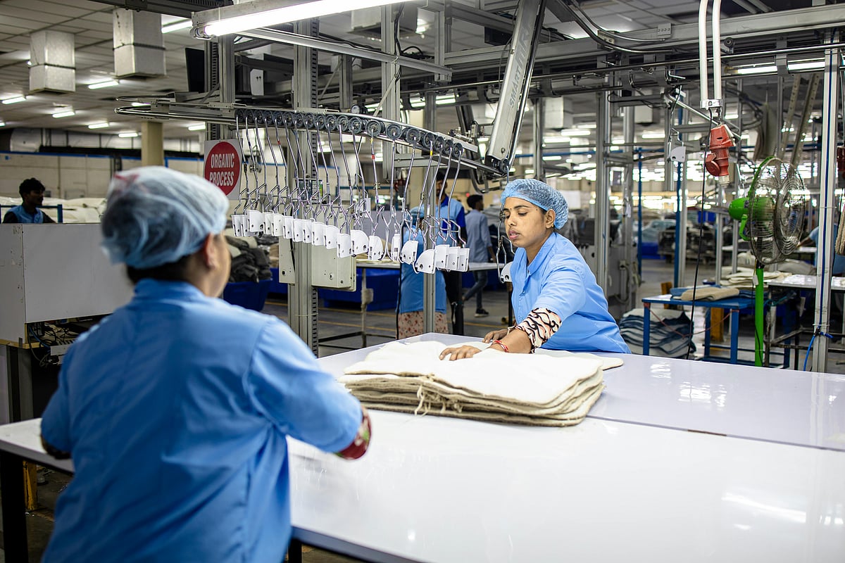 Textile Factory Workers in Production Line, India