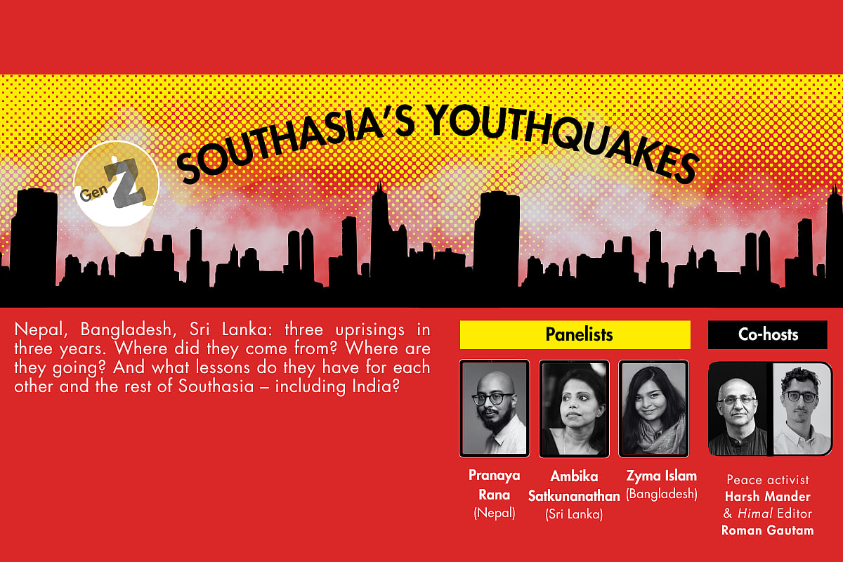 Panel discussion called Southasia's youthquakes on Gen Z protests in Nepal, Bangladesh and Sri Lanka. 