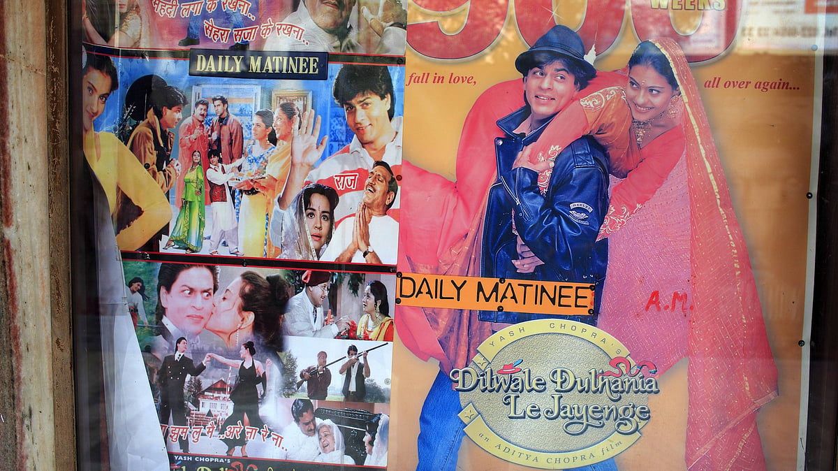 Posters for ‘Dilwale Dulhania Le Jayenge’ in Mumbai in 2014. 