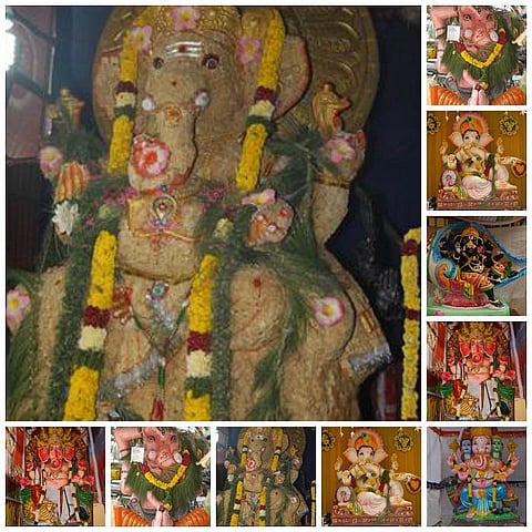 சென்னையில் பல்வேறு பகுதிகளில் விதவிதமாக விநாயகர் சிலைகள்