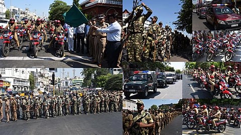 தேர்தல் விழிப்புணர்வு: சென்னையில் துணை ராணுவத்தினர் கொடி அணிவகுப்பு﻿