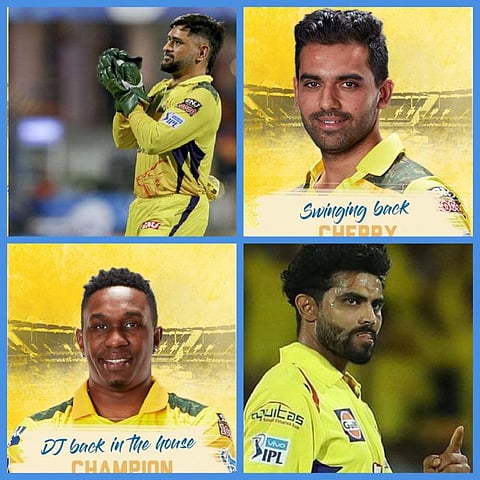 சென்னை சூப்பர் கிங்ஸ் 2022-ல் அணி வகுக்கும் வீரர்களின் புகைப்படத் தொகுப்பு