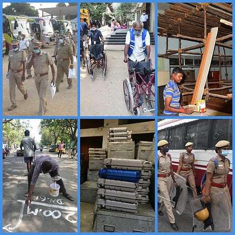 நகர்ப்புற உள்ளாட்சித் தேர்தல்... வாக்குப்பதிவுக்கு தயாராகும் தமிழகம் - புகைப்படத் தொகுப்பு