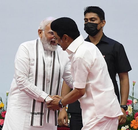 சென்னை விழாவில் பிரதமர் மோடியும் முதல்வர் ஸ்டாலினும் - புகைப்படத் தொகுப்பு