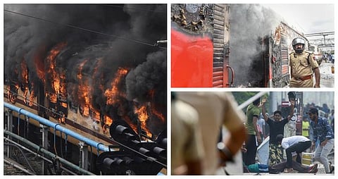 ‘அக்னி பாதை’க்கு எதிராக பற்றி எரியும் தெலங்கானா - புகைப்படத் தொகுப்பு