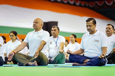 யோகா தினத்தை சிறப்பித்த மாநில முதல்வர்கள் - சிறப்பு புகைப்படத் தொகுப்பு