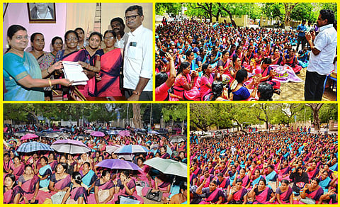 கவனம் ஈர்த்த அங்கன்வாடி ஊழியர்களின் போராட்டம் - போட்டோ ஸ்டோரி