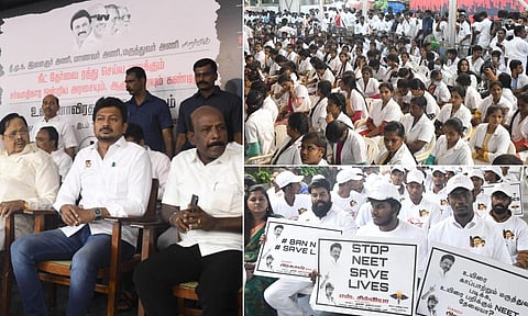 நீட் ரத்து கோரி திமுகவினர் உண்ணாவிரதம் - சென்னையில் உதயநிதி பங்கேற்பு | போட்டோ ஸ்டோரி