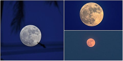 வானில் அரிதான அழகிய ‘புளூ மூன்’ - புகைப்படத் தொகுப்பு