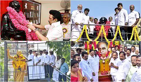 அண்ணா பிறந்தநாள் - அரசியல் கட்சியினர் மரியாதை |  புகைப்படத் தொகுப்பு