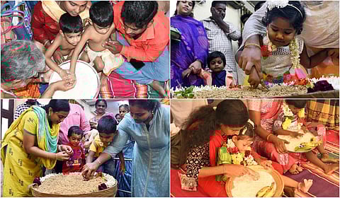 விமரிசையாக நடந்த வித்யாரம்பம் - புகைப்படத் தொகுப்பு