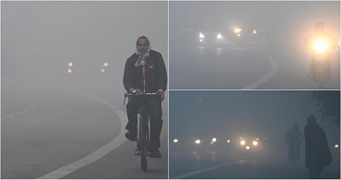 thick layer of fog on a cold morning in New Delhi