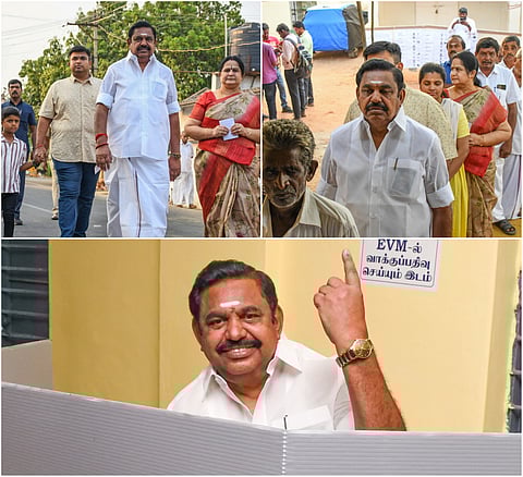 EPS casting his vote for the Lok Sabha election - Photo Story
