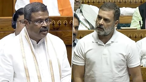 NEET debate between rahul and minister pradhan at lok sabha