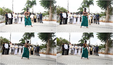 Annamalai protest by whipping himself - photo gallery