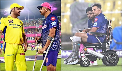 Rahul Dravid in a wheelchair on the IPL 2025