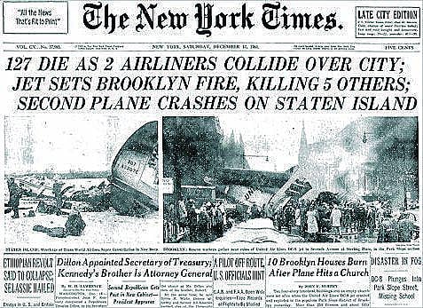 டிசம்பர் 16, 1960 - விமானங்கள் நேருக்கு நேர் மோதிக்கொண்ட நாள்