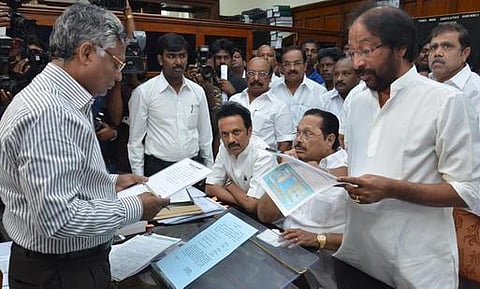 மாநிலங்களவை தேர்தலில் திமுக - காங்கிரஸ் நேரடி போட்டி?﻿- ஆதரவு கேட்டு தேமுதிக, பாமகவிடம் பேச்சுவார்த்தை﻿