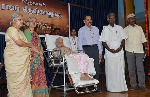 எழுத்தாளர் ராஜம் கிருஷ்ணனுக்கு பாராட்டு விழா