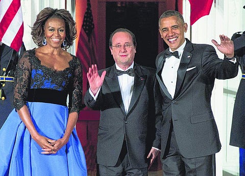 பிரிட்டனும் பிரான்ஸும் எனது மகள்களைப் போல...: பிரான்ஸ் அதிபருக்கு அளித்த விருந்தில் ஒபாமா பேட்டி﻿