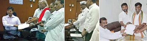 திருவள்ளூர், காஞ்சிபுரத்தில் மனுதாக்கல்﻿