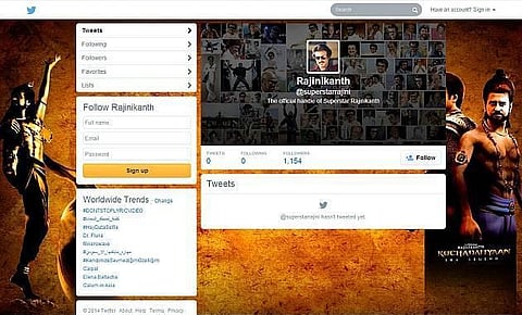 ட்விட்டர் தளத்தில் இணைந்த ரஜினிகாந்த்