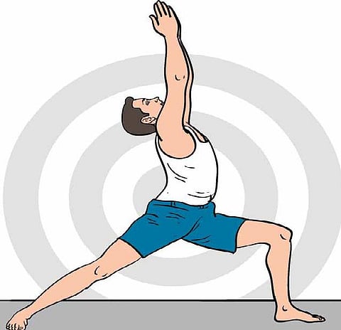 வீரபத்ராசனம்  (வீரர்களைப் போன்ற நிலை)﻿