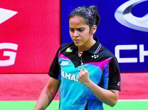 உலக பாட்மிண்டன் சாய்னா வெற்றி; காஷ்யப் தோல்வி