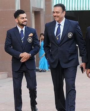 யோகா பயிற்சி எடுத்துக் கொண்ட விராட் கோலி, ரவி சாஸ்திரி