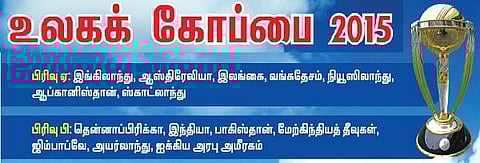 கிரிக்கெட் உலகக் கோப்பை 2015 - முழு அட்டவணை