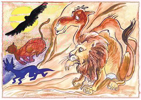 சிங்க ராஜாவும் மூன்று நண்பர்களும்