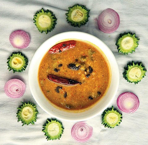 பாகற்காய் சாம்பார்﻿