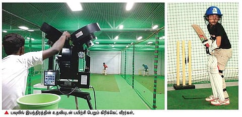 திருப்பூரில் புத்தம்புது முயற்சி: உள் விளையாட்டரங்க கிரிக்கெட் பயிற்சி﻿